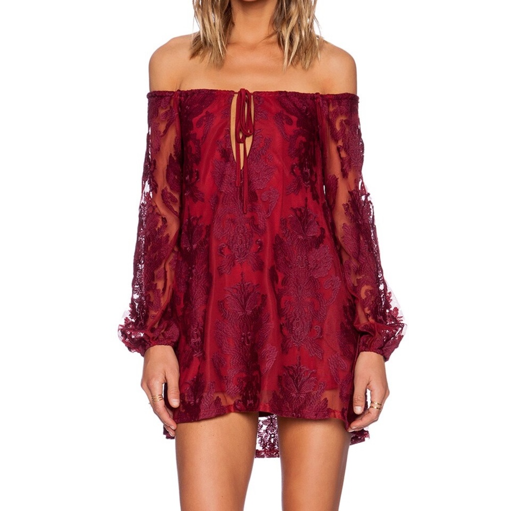 For Love and Lemons red mini dress